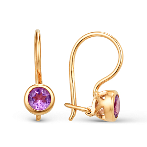 Серьги детские из красного золота