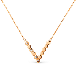 Колье из красного золота с фианитами