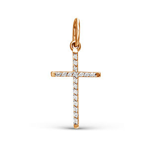 Подвеска из красного золота с фианитами