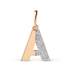 Подвеска из красного золота с фианитами