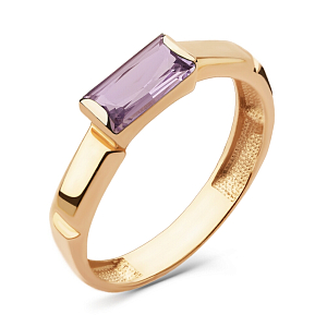 Кольцо из красного золота с аметистом