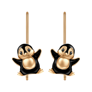 Серьги детские из красного золота