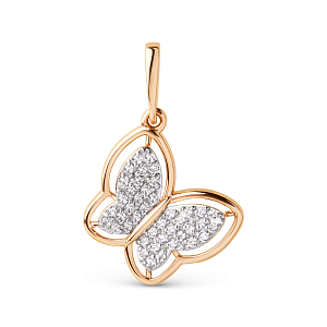 Подвеска из красного золота с фианитами