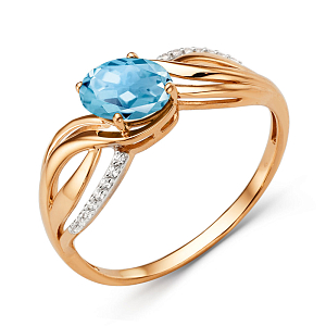 Кольцо из красного золота с топазом