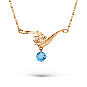 Колье из красного золота с swiss топазом