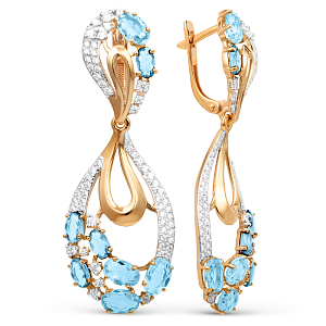 Серьги из красного золота с топазами