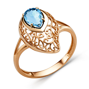 Кольцо из красного золота с swiss топазом