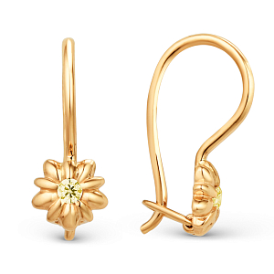 Серьги детские из красного золота