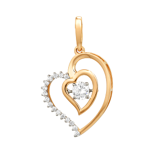 Подвеска из красного золота с фианитами