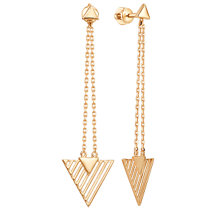 Серьги пусеты из красного золота