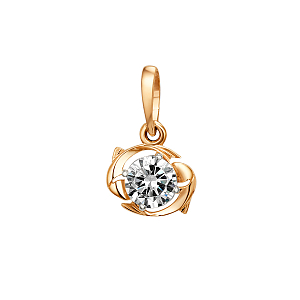 Подвеска из красного золота с фианитом