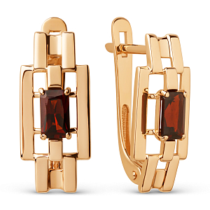 Серьги из красного золота с гранатами