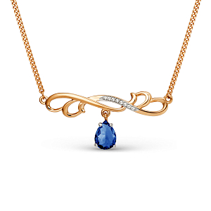 Колье из красного золота с корундом