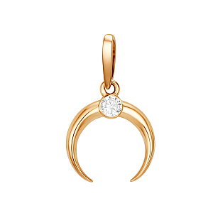 Подвеска из красного золота с фианитом