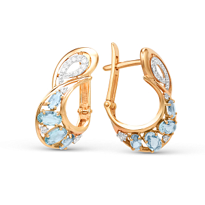 Серьги из красного золота с топазами