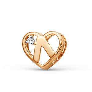 Подвеска из красного золота с фианитом