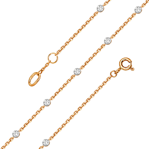 Браслет из красного золота с фианитами