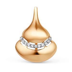 Подвеска из красного золота с фианитами