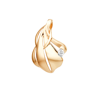 Подвеска из красного золота с фианитом