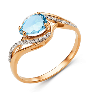 Кольцо из красного золота с топазом