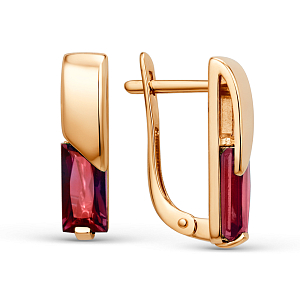 Серьги из красного золота с гранатами