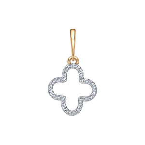 Подвеска из красного золота с фианитами