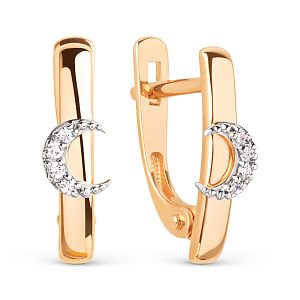 Серьги из красного золота с фианитами