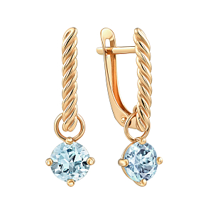 Серьги из красного золота с топазами