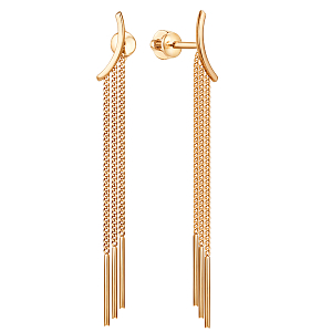 Серьги пусеты из красного золота