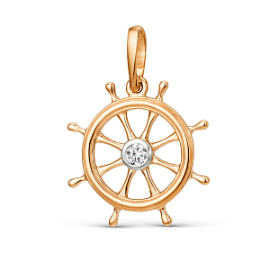 Подвеска из красного золота с фианитом