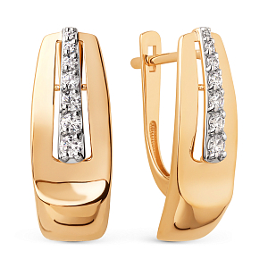 Серьги из красного золота с фианитами