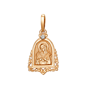 Подвеска из красного золота с фианитом