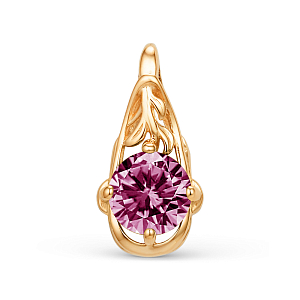 Подвеска из красного золота с корундом