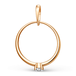 Подвеска из красного золота с фианитом