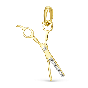 Подвеска из желтого золота с фианитами