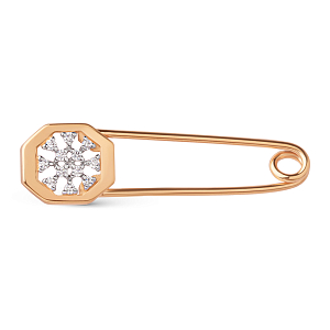 Булавка из красного золота с фианитами