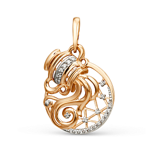 Подвеска из красного золота с фианитами
