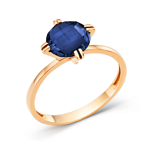 Кольцо из красного золота с корундом