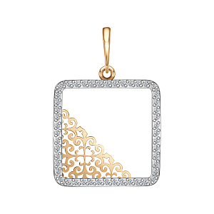 Подвеска из красного золота с фианитами