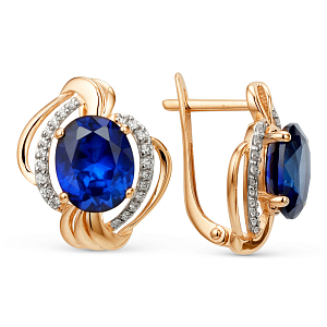 Серьги из красного золота с корундами