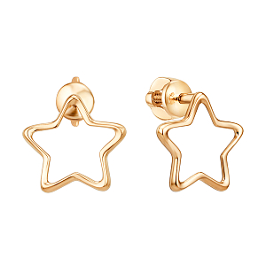 Серьги пусеты из красного золота