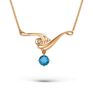 Колье из красного золота с лондон топазом