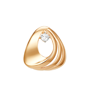 Подвеска из красного золота с фианитом