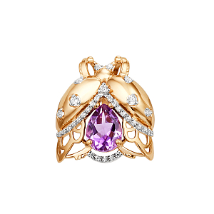 Подвеска из красного золота с аметистом