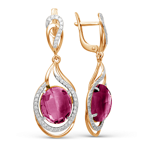 Серьги из красного золота с корундами