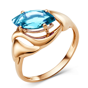 Кольцо из красного золота с swiss топазом