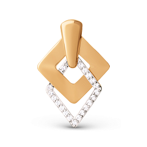 Подвеска из красного золота с фианитами