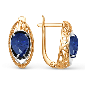 Серьги из красного золота с корундами