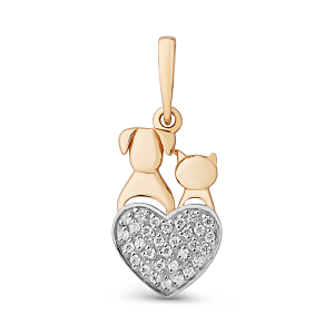 Подвеска из красного золота с фианитами