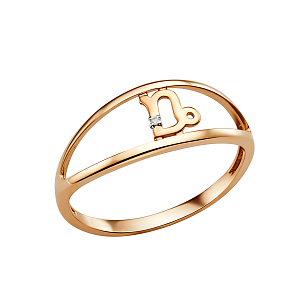 Кольцо из красного золота с фианитом